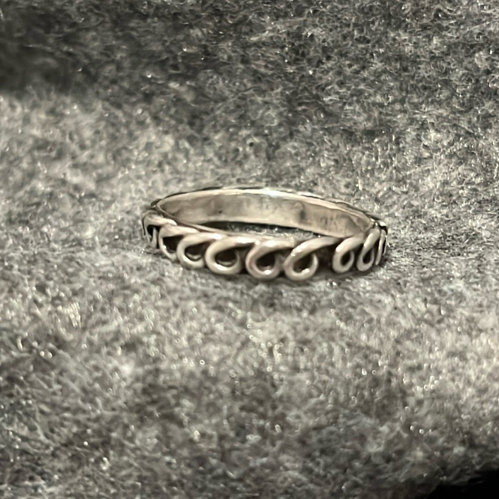Sterling Scroll Band Stackable Ring-6 - image 1